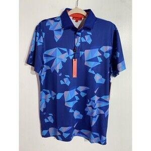 Redvanly Bond‎ Polo Shirt Men S Golf Performance All Over Print Abstract Preppy